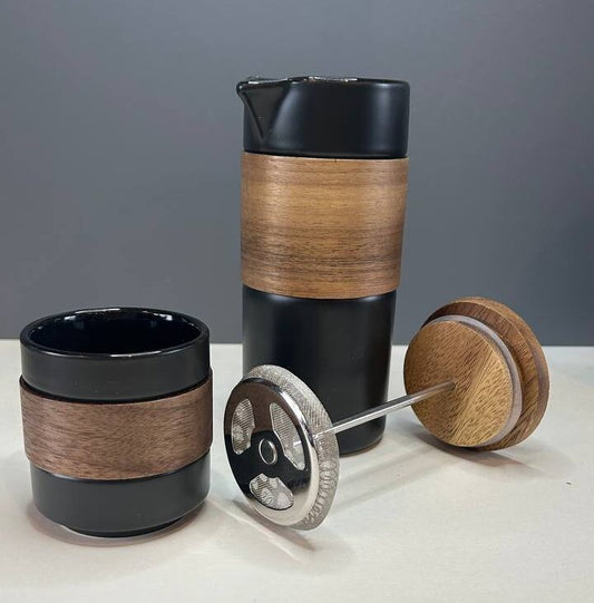 French Press with wooden sleeve