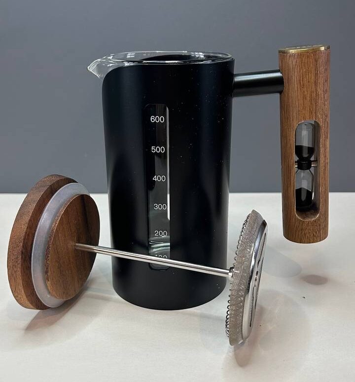 French Press with Hourglass