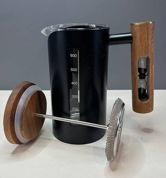 French Press with Hourglass